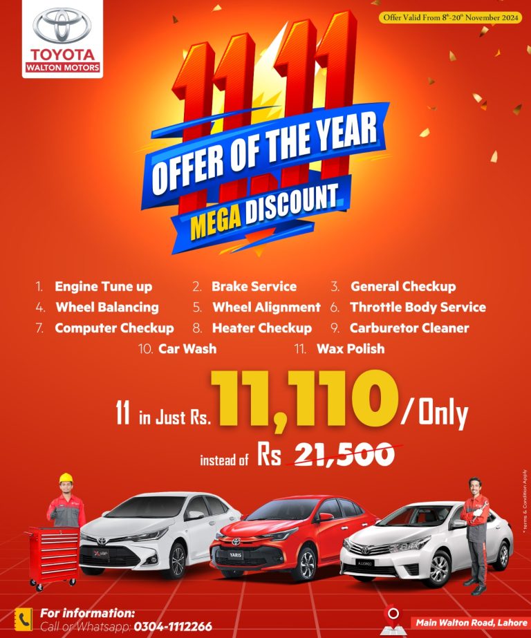 11-11 Special Offer Toyota Walton Motors